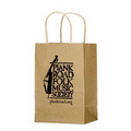 Natural Kraft Paper Shopper Bag (5 1/2"x3 1/4"x8 3/8") - Flexo Ink